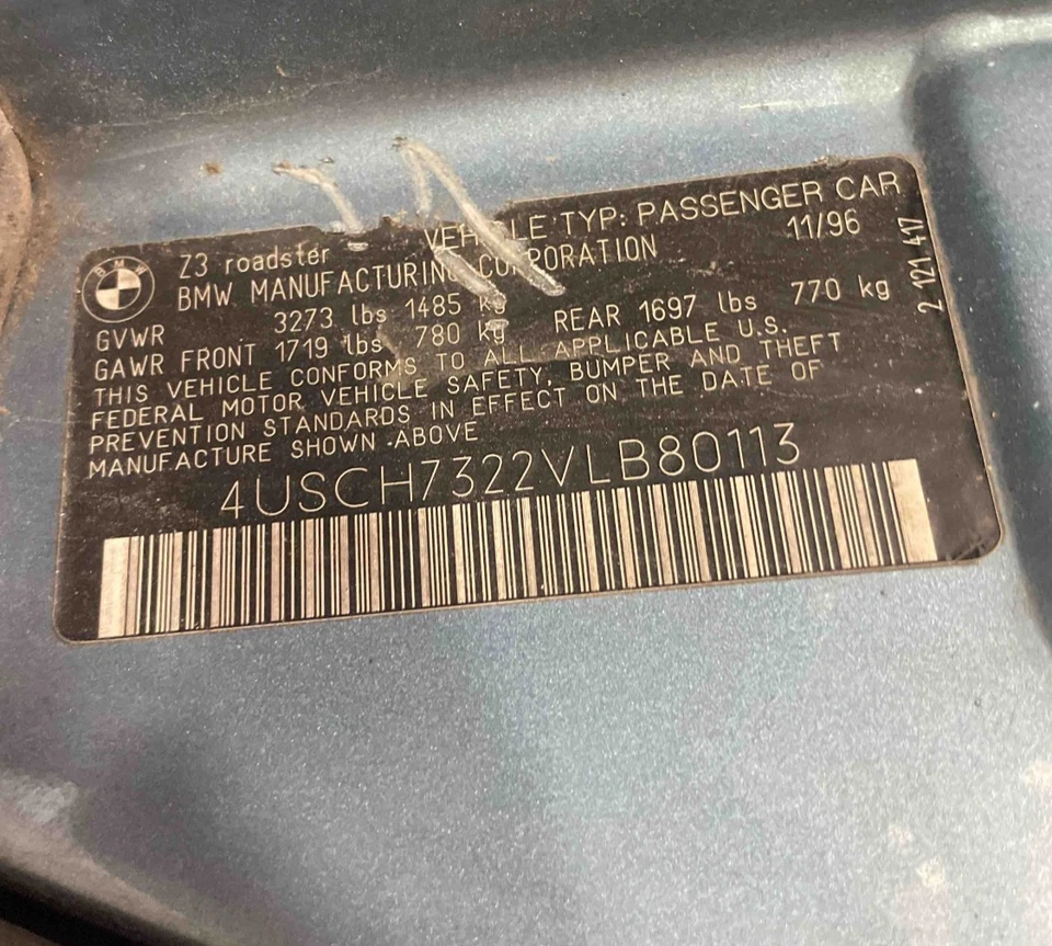 1997 BMW Z3 1.9L Engine Assembly 114K Miles Motor 1.9L W/O Air Pump 1996 97 1998 Foto 4 de 4