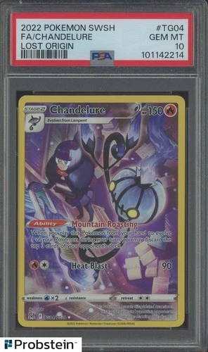 2022 Pokemon SWSH Lost Origin #TG04 FA Chandelure PSA 10 GEM MINT