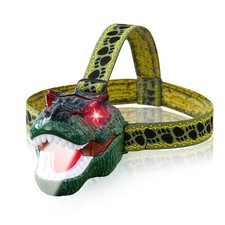 Dinosaur Headlamp for Kids T-Rex LED Flashlight with Roar Sound and Adjustabl...