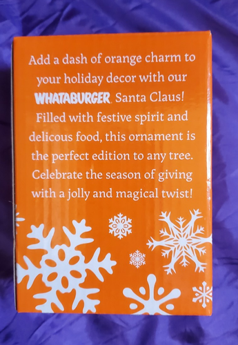 WHATABURGER Burger Santa Claus Christmas ORNAMENT fast food restaurant NIB - Afbeelding 4 van 4