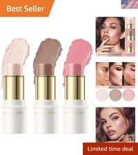 Flawless Finish Cream Contour Set: Blush & Highlighter Sticks for Natural Glow