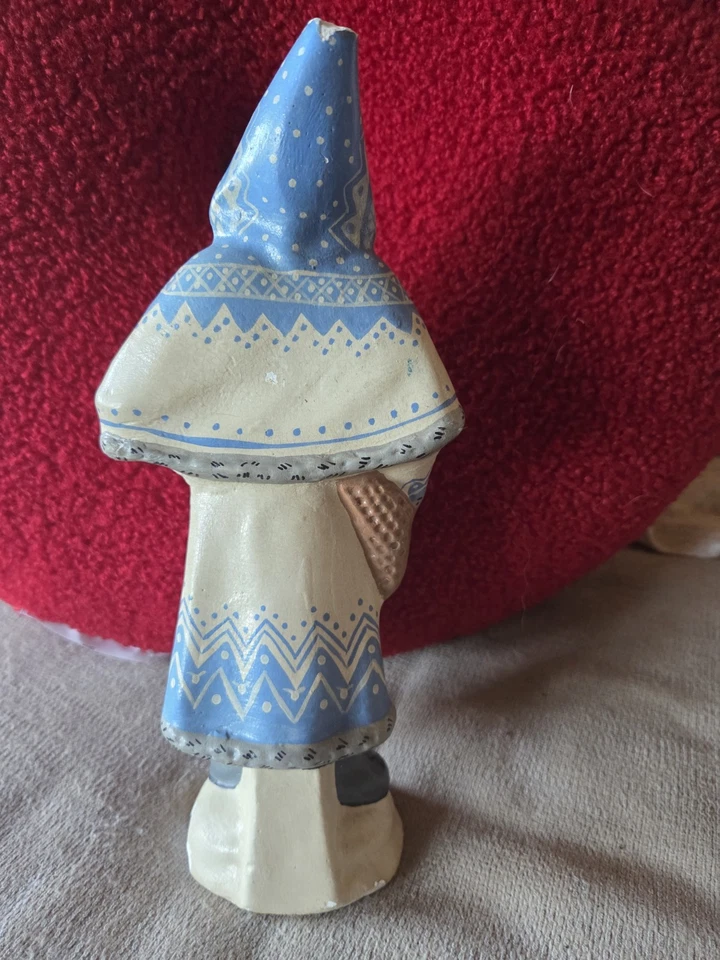 Papá Noel vintage Vaillancourt 2005/51 con abrigo azul RARO 6,5 pulgadas Foto 3 de 4