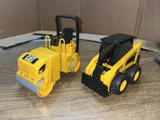 BRUDER CATERPILLAR ROAD ROLLER & SKIDSTEER CONSTRUCTION EQUIPMENT