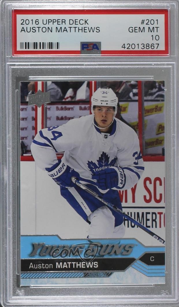 2016-17 Upper Deck Young Guns Auston Matthews #201 PSA 10 GEM MT t4m