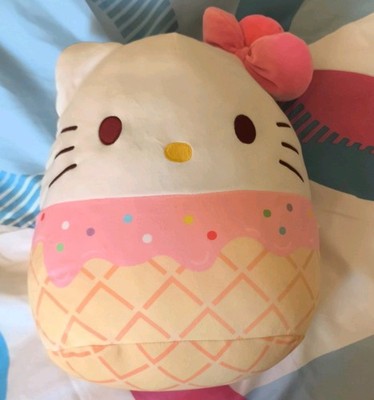 Hello Kitty Plüschtier Katze klein (15 35 cm) weiß/rosa mit Schleife, Eiscreme