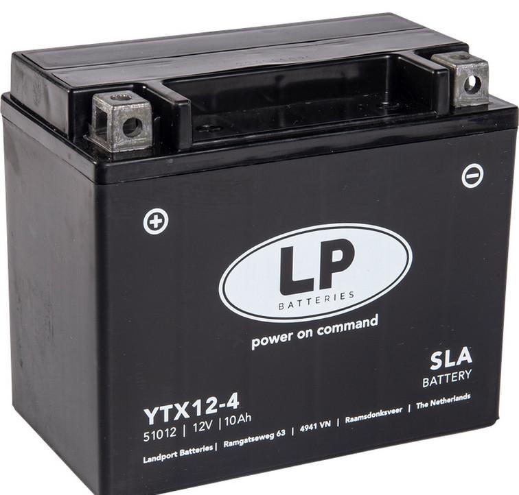 Batterie YTX12-4 Landport 12V 10Ah SLA AGM sans entretien pour moto et scooter