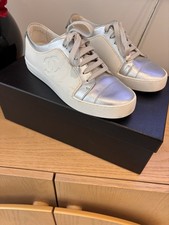 Chanel White And Silver Sneakers 6/36 Preowned
