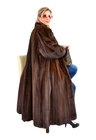 US5790 REAL MINK FUR COAT FULL LENGTH RANCH MINK DEMI BUFF 2XL - NERZMANTEL