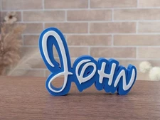 JOHN PERSONALIZE DISNEY NAME PLATE SIGN CUSTOM DOOR TAG FONT WALL BEDROOM BLUE
