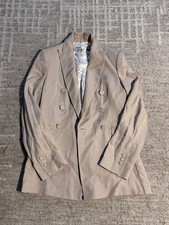 Women  s Zara Double Breasted nude cream blazer light weight SIZE XS