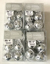 Winter Wonder Lane Silver Jingle Bell Ornaments 12 Ct Lot of 4 Pks Shatterproof