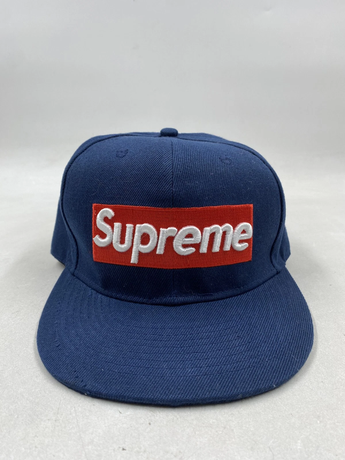 Casquette casquette logo boîte snapback brodée bleu suprême