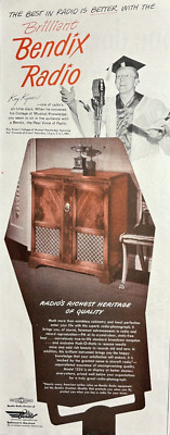 1948 Bendix Radio Brilliant Aviation Corp Baltimore Kay Kyser Vintage Print Ad