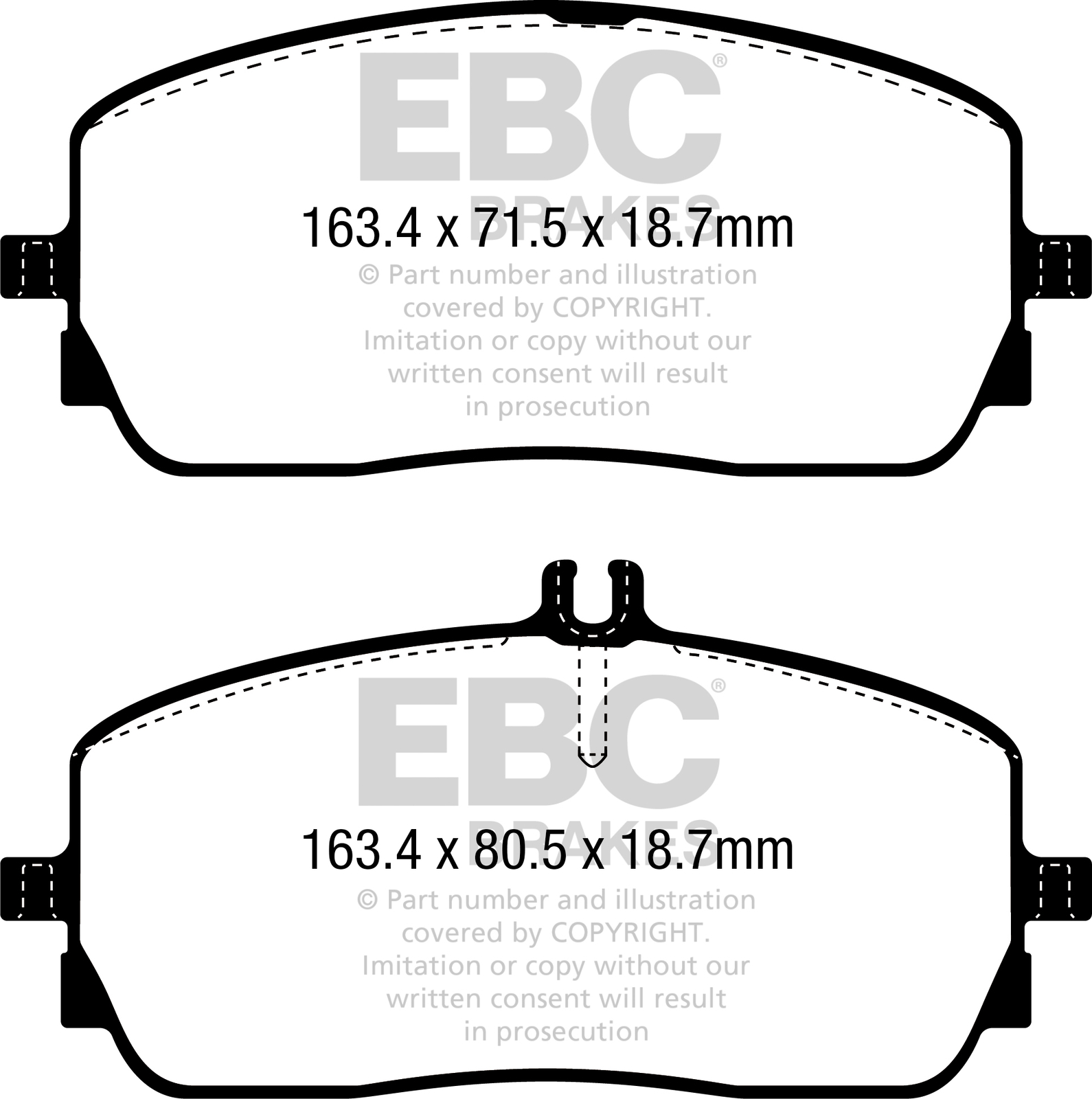EBC Redstuff 3000 Series Sport Brake Pad Set Front For Mercedes-Benz DP32390C