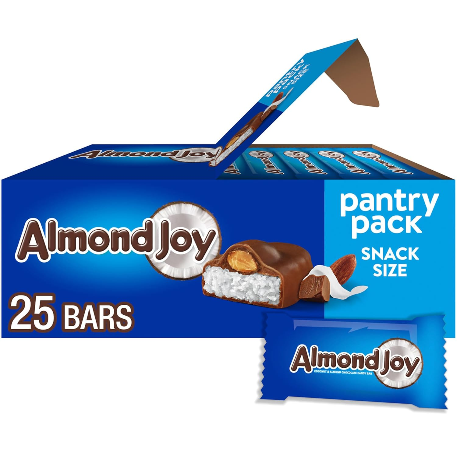 Coconut and Almond Chocolate Snack Size, Candy Pantry Pack, 15 Oz (25 Pieces)