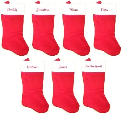 NOVELTY GIFTS AND CARDS Personalised Christmas Stocking Felt or Luxury Sequin Gift Xmas Present Sack