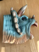 PLACO 1996 Realistic Triceratops Dinosaur Hand Puppet Rare Toy Vintage