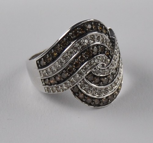breiter Ring Klunker Weißgold 2.00 Carat Brillant Diamant 585 gold Größe 63 - Bild 2 von 5