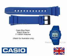F-108WH Casio Watch Strap Band for Casio F-108WH, F108, F-108WH-2 - Blue Resin