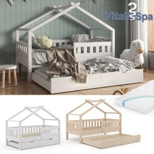 Kinderbett Babybett Hausbett Gästebett Lattenrost 160x80 Design VitaliSpa
