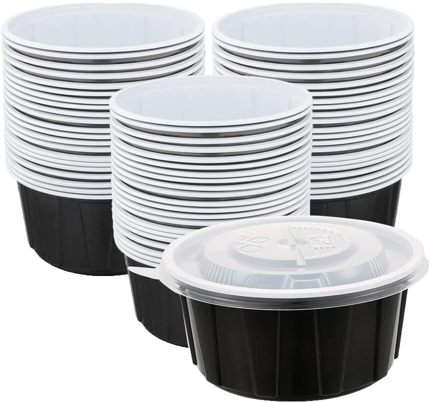 Black Plastic Food Storage Containers