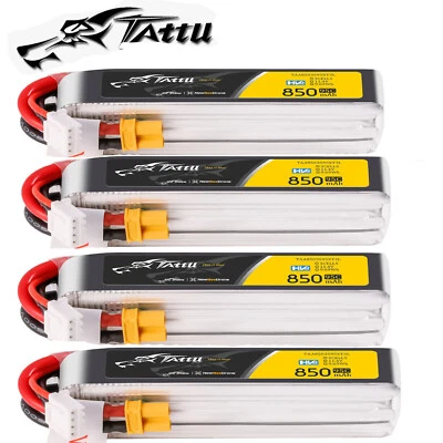 4X Tattu R-Line 850mAh 11.4V 95C 3S Lipo Battery HV XT30U-F Für FPV Quadcopter