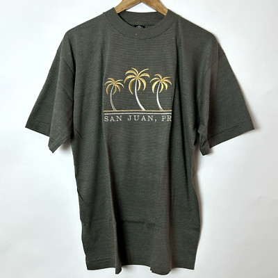 VTG San Juan, PR 90 s Crew Neck Silver/Gold Embroidery, Size L. Never worn