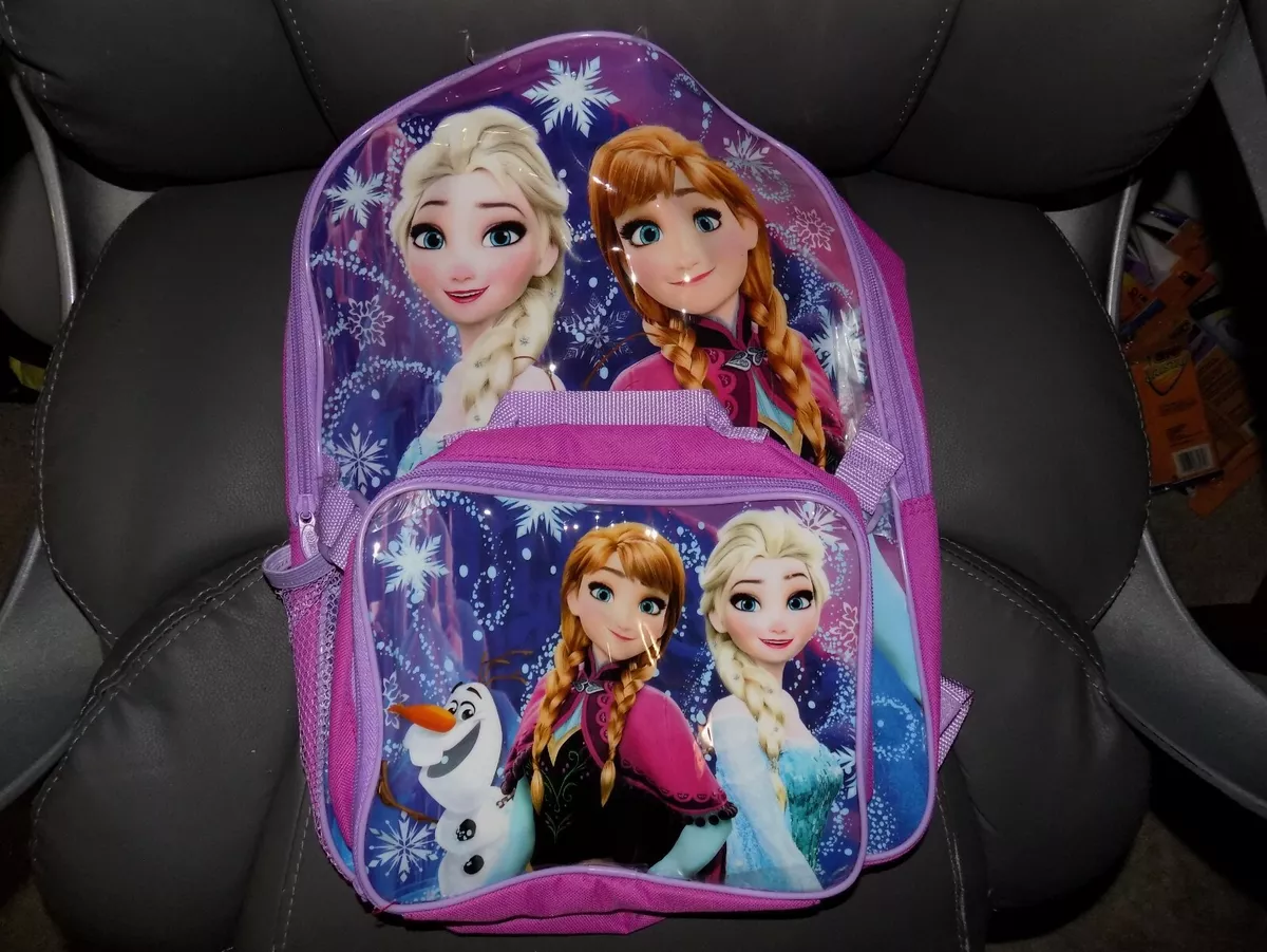 Disney Frozen Elsa Anna Little Girls School Backpack Lunch Box Book Bag SET  Kids