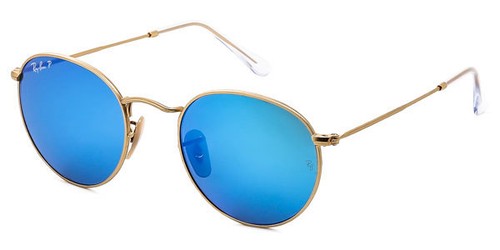 Ray Ban oro blu specchiato RB3447 ROUND METAL Polarizzate 112/4L uomo donna  | eBay