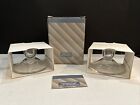 Avon 24% Lead Crystal Candle Holders Set of 2 Etched Hummingbird Morning Glory