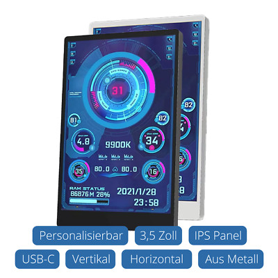 3,5-Zoll-IPS USB Mini-Bildschirm | Computer-Temperaturmonitor | Datenmonitor