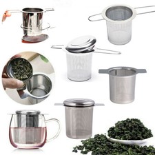 Infusore Per Tè Con Coperchio In Acciaio Inox Colino In Metallo Filtro A ☆