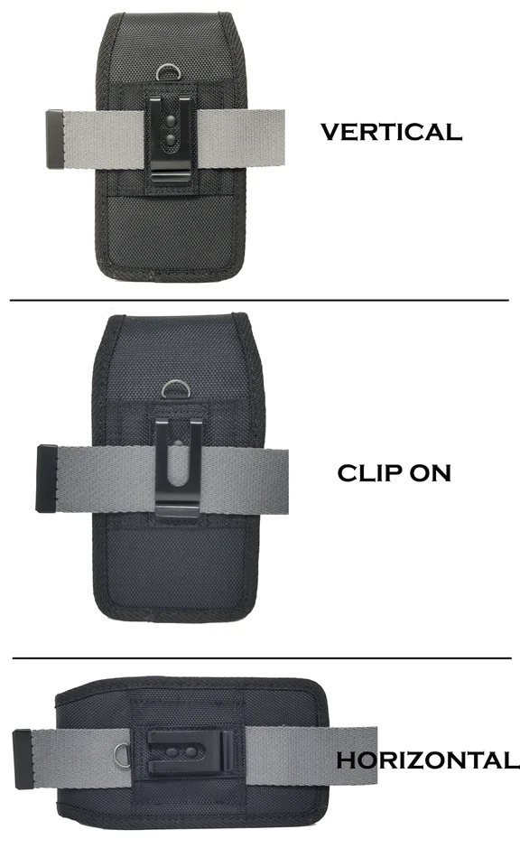 Cell Phone Holster Rugged Carrying Case Wallet Pouch w/ Metal Belt Clip(3 sizes) - Image 2 of 4