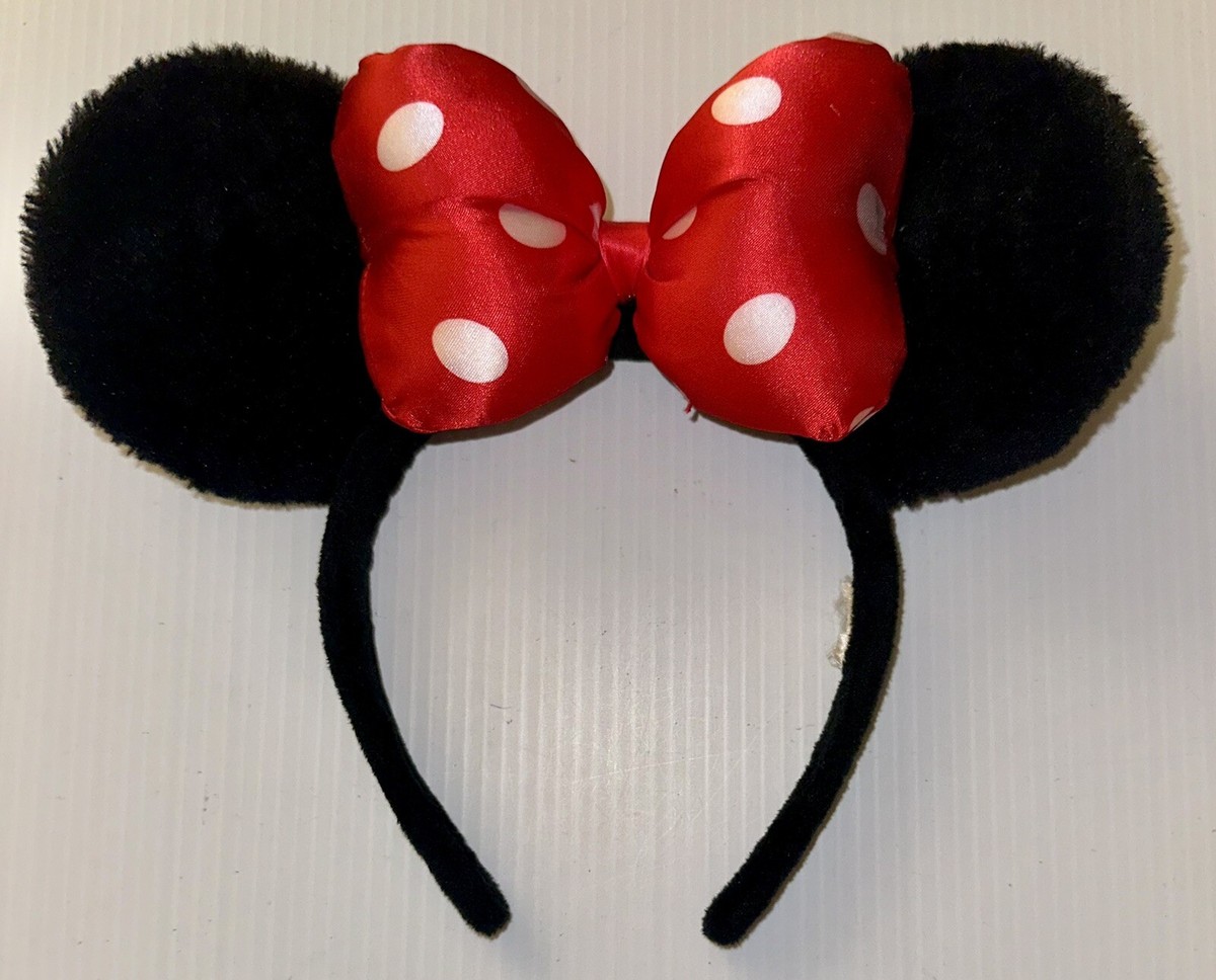 Disney Parks Classic Minnie Mouse Black n Red Polkadots Ears Headband DangerousFX Black With Red Bow & White Polka Dot Minnie  main image 2