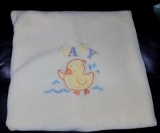 Carters Baby Blanket Lovey Thick Yellow Duck Splash Water Embroidered Ducky Bath