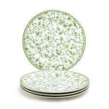 Grace Teaware Greeny Garden 10.5" Fine Porcelain Dinner Plates Set of 4