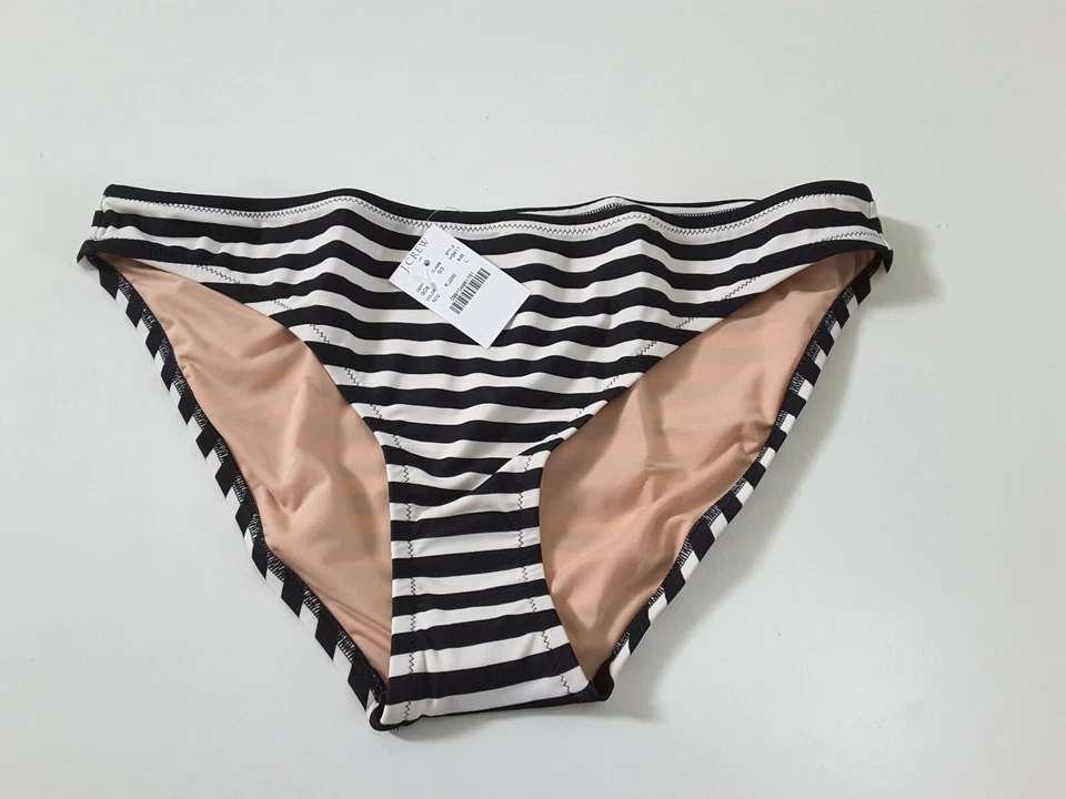 J. Parte inferior de bikini Crew Factory azul marino a rayas talla L o XL Foto 3 de 3