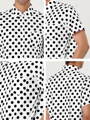 a*k様 【美品】everyone dot button-down shirts Men Short Sleeves Cotton Polka Dots Button Up Shirt | eBay