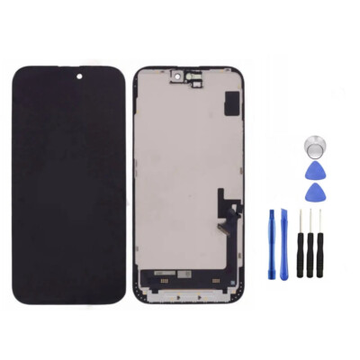 For iPhone 16 Plus Soft OLED Display LCD Touch Screen Digitizer Assembly Frame