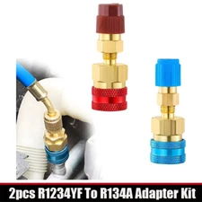 R1234YF To R134A Adapter Kit Quick Couplers Hi/Lo Side Conversion For Car A/C