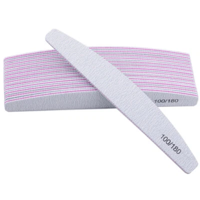 LOVENAILS Studio Nagelfeile Zebra Halbmond 100-180 Feile Nägel Nagelstudio Maniküre