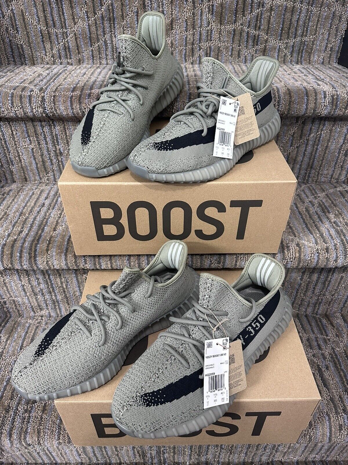 Adidas YZY Yeezy Boost 350 V2 Granite Core Black HQ2059 Size 12.5 M/ 14W