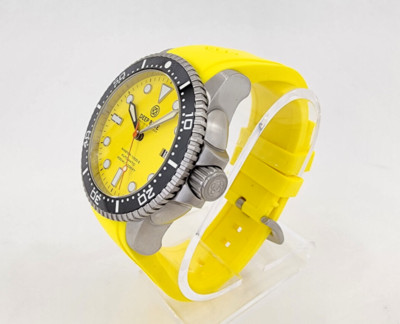 Deep Blue Master 1000 II Automatic Men's Watch Yellow Dial Silicone Strap 44mm
