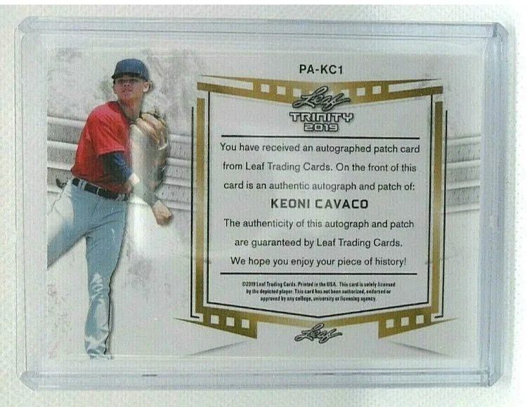 2019 LEAF TRINITY KEONI CAVACO RC AUTO 3 COLOR PATCH  TWINS - Image 2 of 2