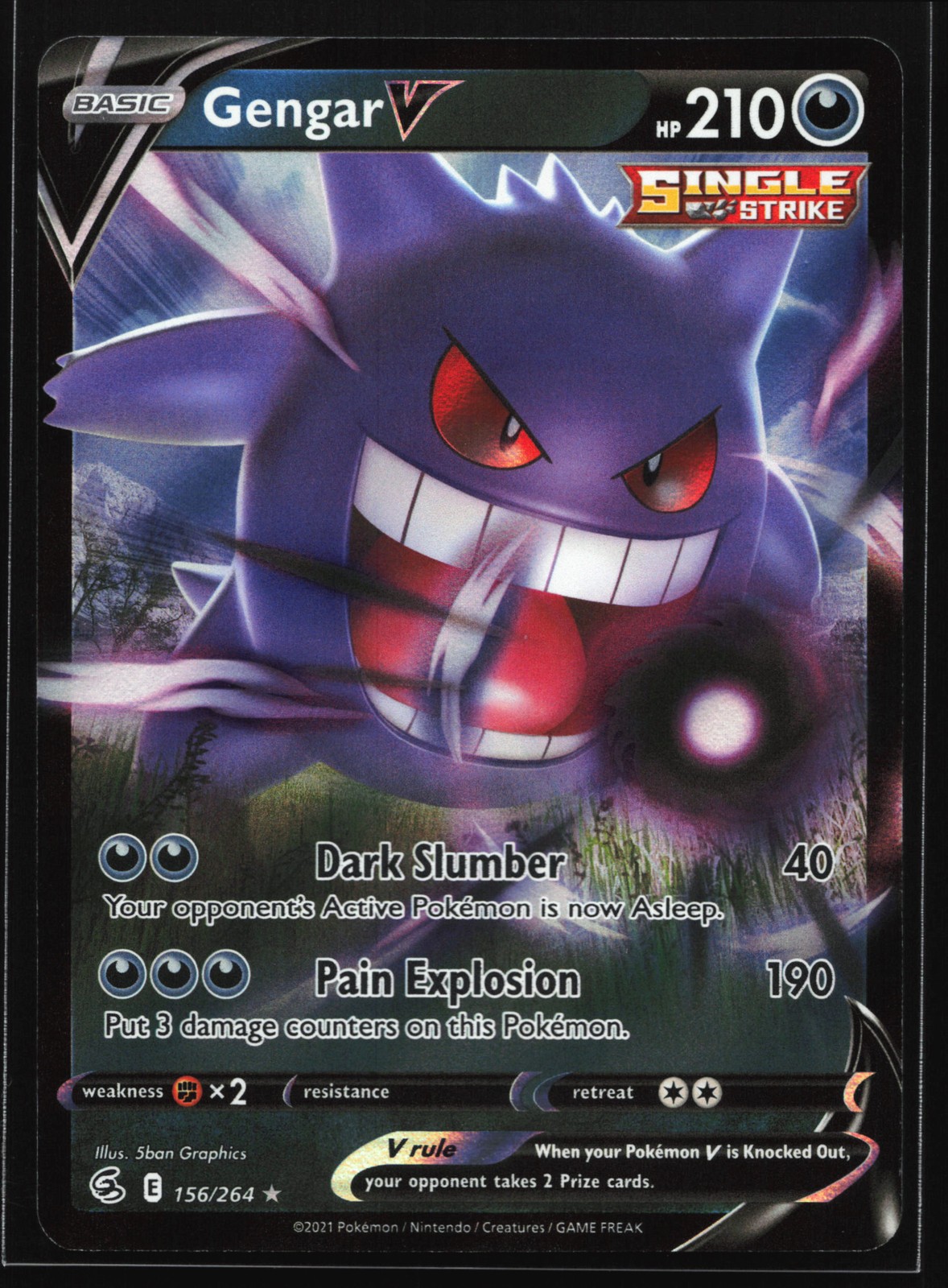 Gengar V 156/264 SWSH08: Fusion Strike Ultra Rare Pokemon Card