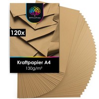 Officetree 120 Blatt Kraftpapier Din A4 130G - Craftpaper - Braunes Papier 130G