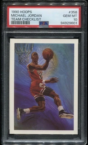 1990-91 NBA Hoops Basketball Card #358 ~Michael Jordan~ HOF GOAT PSA 10 GEM MT