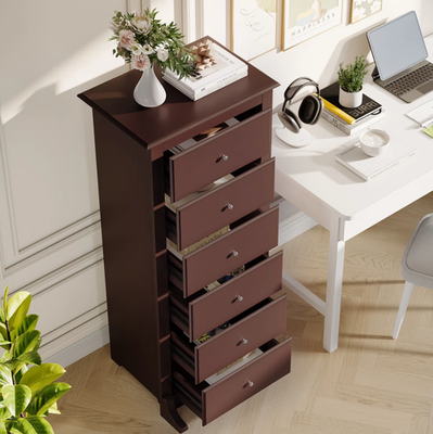 modern tall narrow dresser Danolapsi 5 Drawer Dresser, Tall Narrow Chest of Drawers, Wooden Skinny  Dresser with Gold Metal Handles and Legs, Modern Storage Drawer Cabinet for  Bedroom, Living Room, Entryway