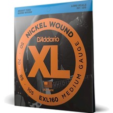 Electric Bass Guitar Strings Nickel Steel Medium Gauge Long Scale 4-String Set