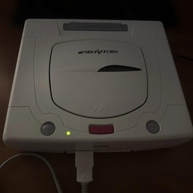 Sega Saturn Console Bundle with Controller Cable & Game, Tested